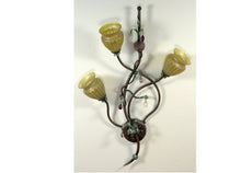 Load image into Gallery viewer, ALBA LAMP: Wall Sconce Light: Murano W Iron Hand Painted Gold Leaf