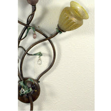 Load image into Gallery viewer, ALBA LAMP: Wall Sconce Light: Murano W Iron Hand Painted Gold Leaf