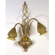 Load image into Gallery viewer, ALBA LAMP: Wall Sconce Light: Murano W Iron Hand Painted Gold Leaf