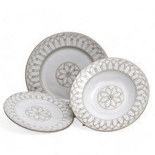 Load image into Gallery viewer, CATHEDRAL DESIGN: Set of three Plates: Dinner 11''+ Pasta 10''+ Salad 8'' - One of a kind - Hand Painted in Deruta-Italy!