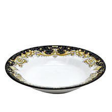 Load image into Gallery viewer, DERUTA COLORI: Pasta/Soup Rim Plate - BLACK/GOLD - Artistica.com