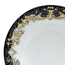 Load image into Gallery viewer, DERUTA COLORI: Pasta/Soup Rim Plate - BLACK/GOLD - Artistica.com