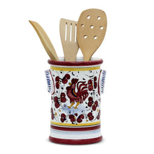Load image into Gallery viewer, ORVIETO RED ROOSTER: Utensil Holder - Artistica.com