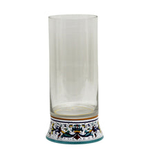 Load image into Gallery viewer, DERUTA BELLA VETRO: Cylindrical Glass Vase on ceramic base RICCO DERUTA design - CLEAR Glass