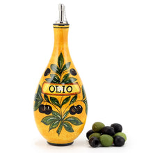 Load image into Gallery viewer, BUCCIATO OLIVO UVA: Olive Oil Flatten Bottle with OLIO script - Artistica.com