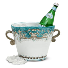 Load image into Gallery viewer, DERUTA COLORI: Ice Bucket Oval with handles - AQUA/TEAL - Artistica.com