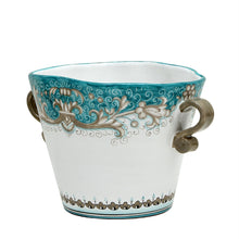Load image into Gallery viewer, DERUTA COLORI: Ice Bucket Oval with handles - AQUA/TEAL - Artistica.com