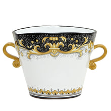 Load image into Gallery viewer, DERUTA COLORI: Ice Bucket Oval with handles - BLACK/GOLD - Artistica.com