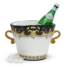 Load image into Gallery viewer, DERUTA COLORI: Ice Bucket Oval with handles - BLACK/GOLD - Artistica.com
