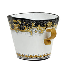 Load image into Gallery viewer, DERUTA COLORI: Ice Bucket Oval with handles - BLACK/GOLD - Artistica.com
