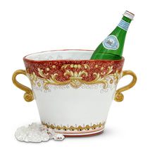 Load image into Gallery viewer, DERUTA COLORI: Ice Bucket Oval with handles - CORAL RED - Artistica.com