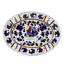 Load image into Gallery viewer, ORVIETO BLUE ROOSTER: Large Oval Platter - Artistica.com