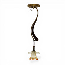 Load image into Gallery viewer, ALBA LAMP: Ceiling Pendant Lamp Antique Gold with Mrano Glass - G9 Bulb
