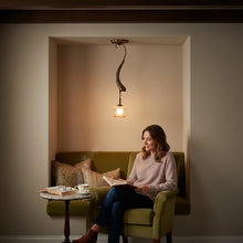 Load image into Gallery viewer, ALBA LAMP: Ceiling Pendant Lamp Antique Gold with Mrano Glass - G9 Bulb
