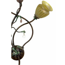 Load image into Gallery viewer, ALBA LAMP: Wall Sconce Light: Murano W Iron Hand Painted Gold Leaf
