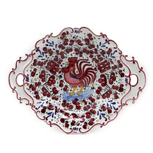 Load image into Gallery viewer, ORVIETO RED ROOSTER: Oval Tray with Handles [R]
