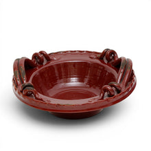 Load image into Gallery viewer, SCAVO AGATA BURGUNDY: Round deep bowl centerpiece with two handles
