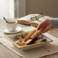 Load image into Gallery viewer, DERUTA PERUGINO: Outlet Special! Rectangular Tray with flared rims
