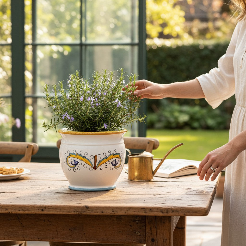 plant pot outlet DERUTA PERUGINO: Outlet Special! Indoor-Outdoor Cachepot/Planter (Medium)