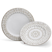 Load image into Gallery viewer, CATHEDRAL DESIGN: Set of 11 Inches Dinner Plate + 13 Inches Charger - One of a kind - Hand Painted in Deruta-Italy!
