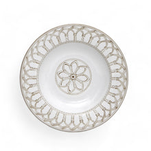 Load image into Gallery viewer, CATHEDRAL DESIGN: Set of three Plates: Dinner 11&#39;&#39;+ Pasta 10&#39;&#39;+ Salad 8&#39;&#39; - One of a kind - Hand Painted in Deruta-Italy!
