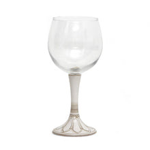 Load image into Gallery viewer, CATHEDRAL DESIGN: Balloon Style Glass with Ceramic Base - One of a kind - Hand Painted in Deruta-Italy!
