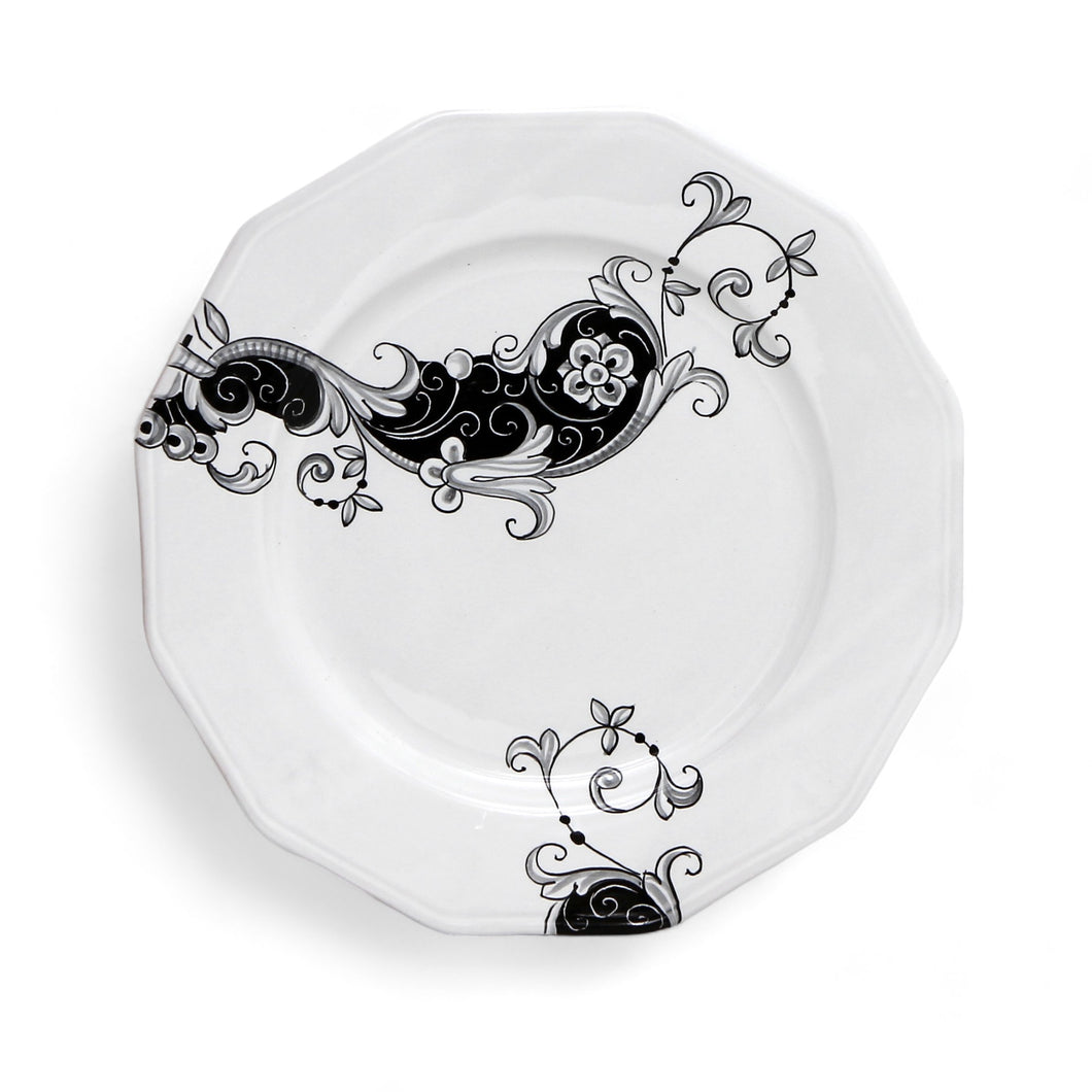RICCO DERUTA DERO: Dinner Plate Dodecagon Shape - One of a kind - Hand Painted in Deruta-Italy!