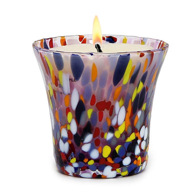 ITALIAN GLASS: Murano Style Flared Candle (Purple Mix) - Artistica.com