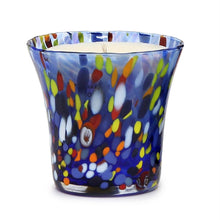 Load image into Gallery viewer, ITALIAN GLASS: Murano Style Flared Candle (Blue Mix) - Artistica.com
