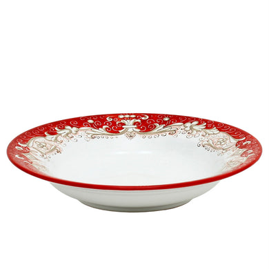 DERUTA COLORI: Pasta/Soup Rim Plate - RED - Artistica.com