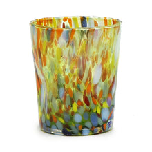Load image into Gallery viewer, HOLIDAYS ITALIAN GLASS: Murano Style Crumpled Candle (Green Mix) - Artistica.com
