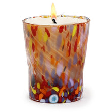 Load image into Gallery viewer, HOLIDAYS ITALIAN GLASS: Murano Style Crumpled Candle (Red Mix) - Artistica.com
