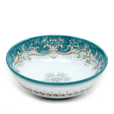 DERUTA COLORI: Serving Pasta/Salad Bowl - AQUA/TEAL - Artistica.com