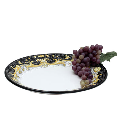 DERUTA COLORI: Oval Platter - BLACK/GOLD - Artistica.com