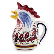 Load image into Gallery viewer, ORVIETO RED ROOSTER: Rooster of Fortune Pitcher (1 Liter 34 Oz 1 Qt) - Artistica.com
