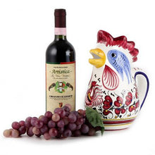 Load image into Gallery viewer, ORVIETO RED ROOSTER: Rooster of Fortune Pitcher (1 Liter 34 Oz 1 Qt) - Artistica.com
