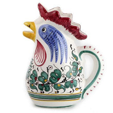 Load image into Gallery viewer, ORVIETO GREEN ROOSTER: Rooster of Fortune pitcher (1 Liter 34 Oz 1 Qt) - Artistica.com
