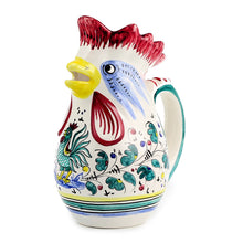 Load image into Gallery viewer, ORVIETO GREEN ROOSTER: Rooster of Fortune pitcher (1 Liter 34 Oz 1 Qt) - Artistica.com
