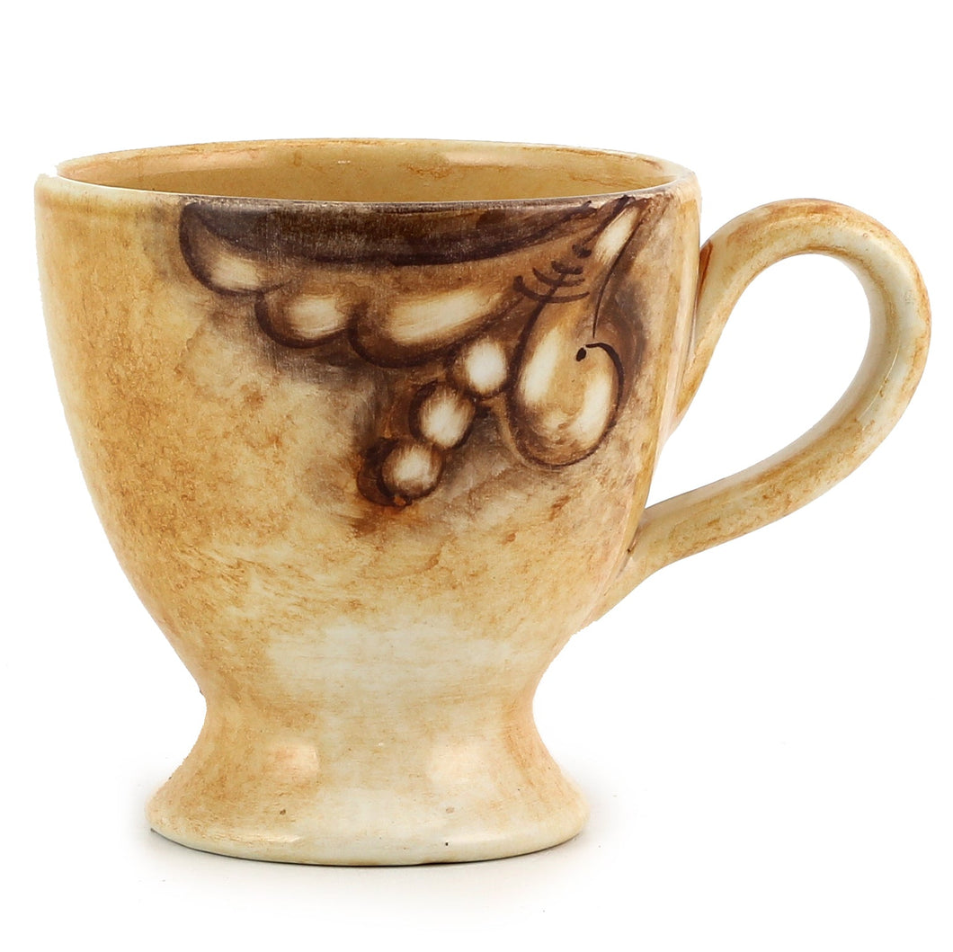 CAFF PAVONE: Footed Coffee Mug Renaissance Style Grape Design - Artistica.com