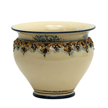 Load image into Gallery viewer, SOFIA TRICOLORE:  Round Cachepot/Planter with Bass Relief Decoration - Medium (14&quot; Diam)
