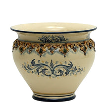 Load image into Gallery viewer, SOFIA TRICOLORE:  Round Cachepot/Planter with Bass Relief Decoration - Medium (14&quot; Diam)
