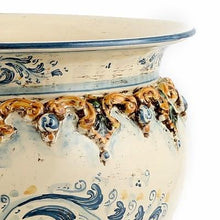 Load image into Gallery viewer, SOFIA TRICOLORE:  Round Cachepot/Planter with Bass Relief Decoration - Medium (14&quot; Diam)
