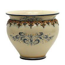 Load image into Gallery viewer, SOFIA TRICOLORE: Round Cachepot/Planter with Bass Relief Decoration - Large (16&quot; Diam.)
