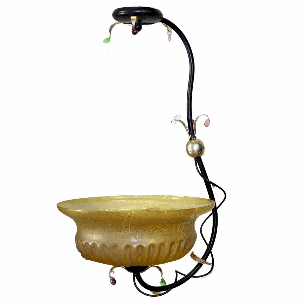 ALBA LAMP: Ceiling Light: Murano W Iron Hand Painted - Artistica.com