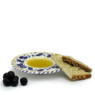 ORVIETO BLUE ROOSTER: Olive Oil Dipping Bowl - Artistica.com
