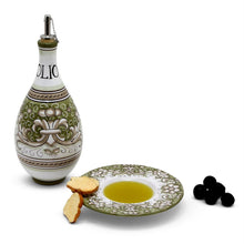 Load image into Gallery viewer, DERUTA COLORI: Olive Oil Fancy Dipping Bowl with large rim SAGE GREEN Color - Artistica.com
