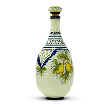 Load image into Gallery viewer, LIMONCELLO: Limoncello Bottle with Stopper Blue design - Artistica.com
