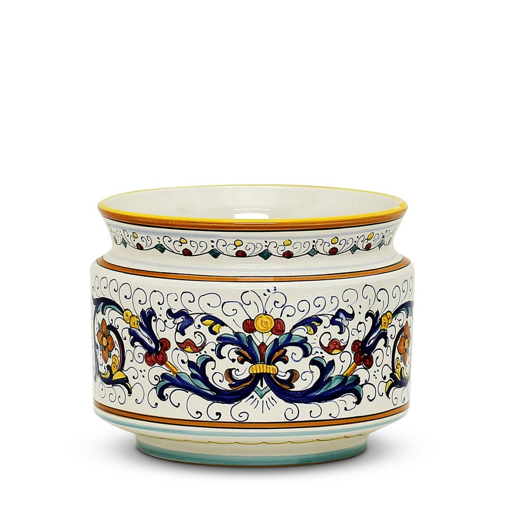 RICCO DERUTA: Cylindrical Cover Pot Ricco Deruta Design - Cachepot Planter (Small) - Artistica.com