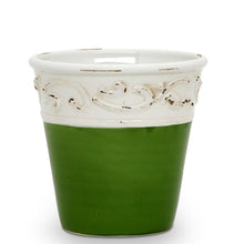 Load image into Gallery viewer, SCAVO COLORE: Small Cachepot Vase - Green/White

