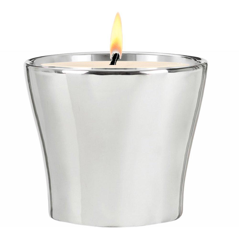 MONDIAL CANDLES: Chrome Mirror Silver Luxury Ceramic Candle